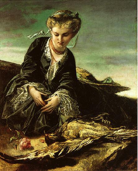 Anselm Feuerbach Das Madchen mit dem Vogel oil painting picture